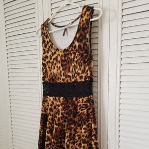 Velvet Room Cheetah Print Flare Dress